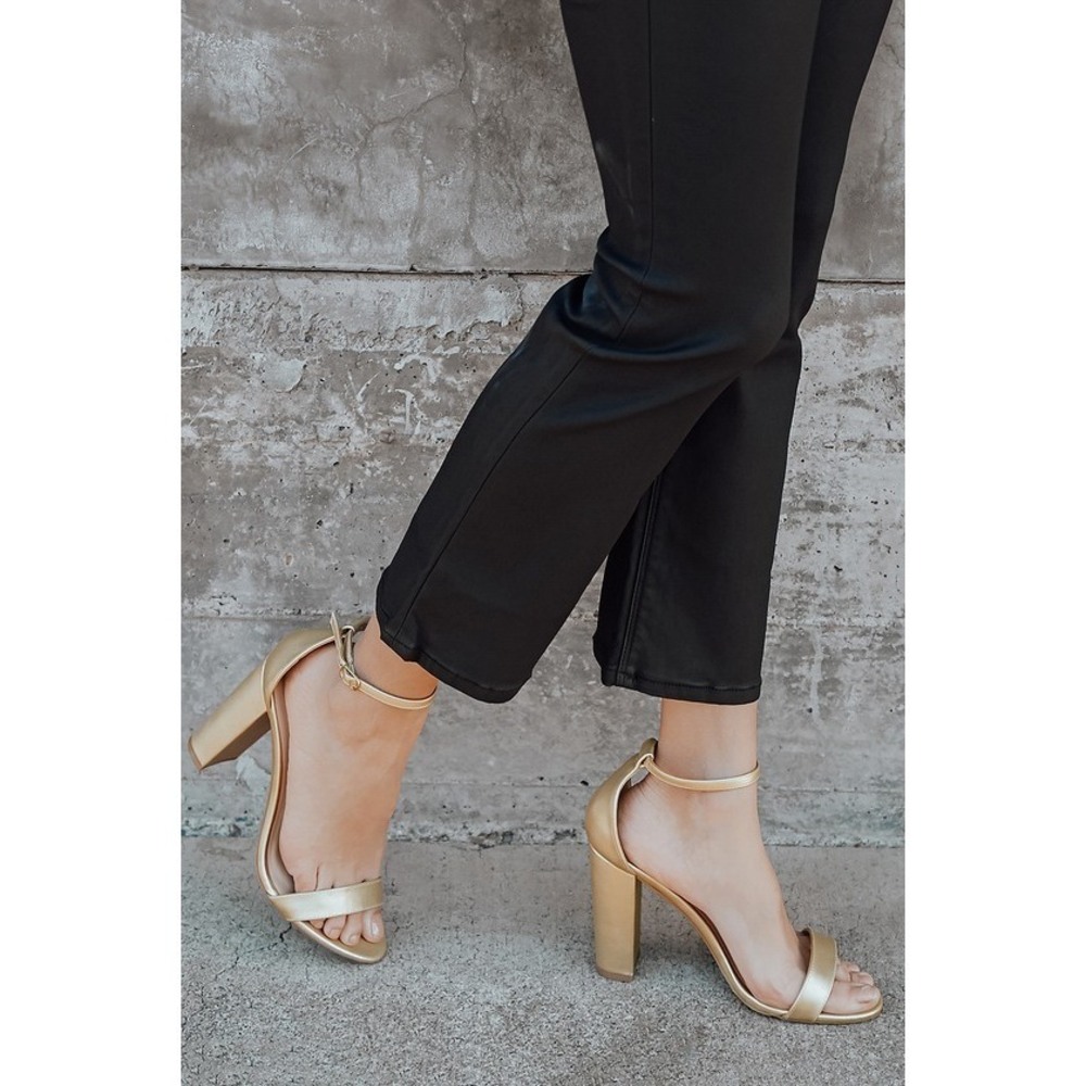 Lulus Taylor Gold Ankle Strap Heels